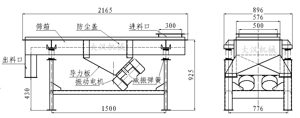 520直线振动筛结构图