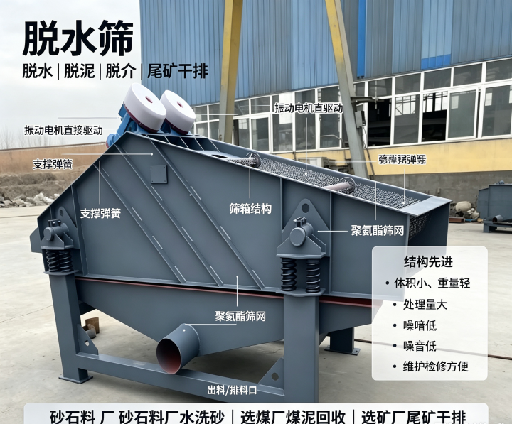 大汉机械脱水筛工作原理与性能优势